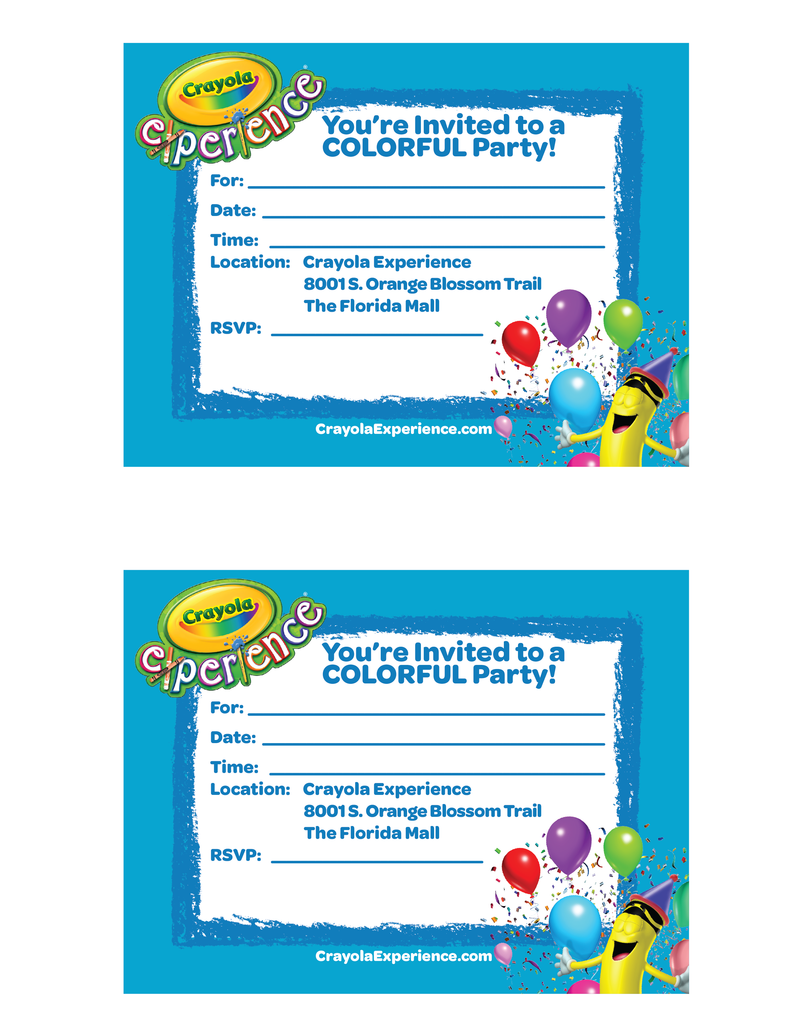 Crayola Experience Birthday Parties Group Trips Orlando Fl