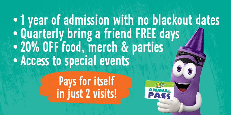 Summary of Annual Passholder Perks including 1 year of admission; 20% OFF food, merch & parties; access to special events AND MORE! 