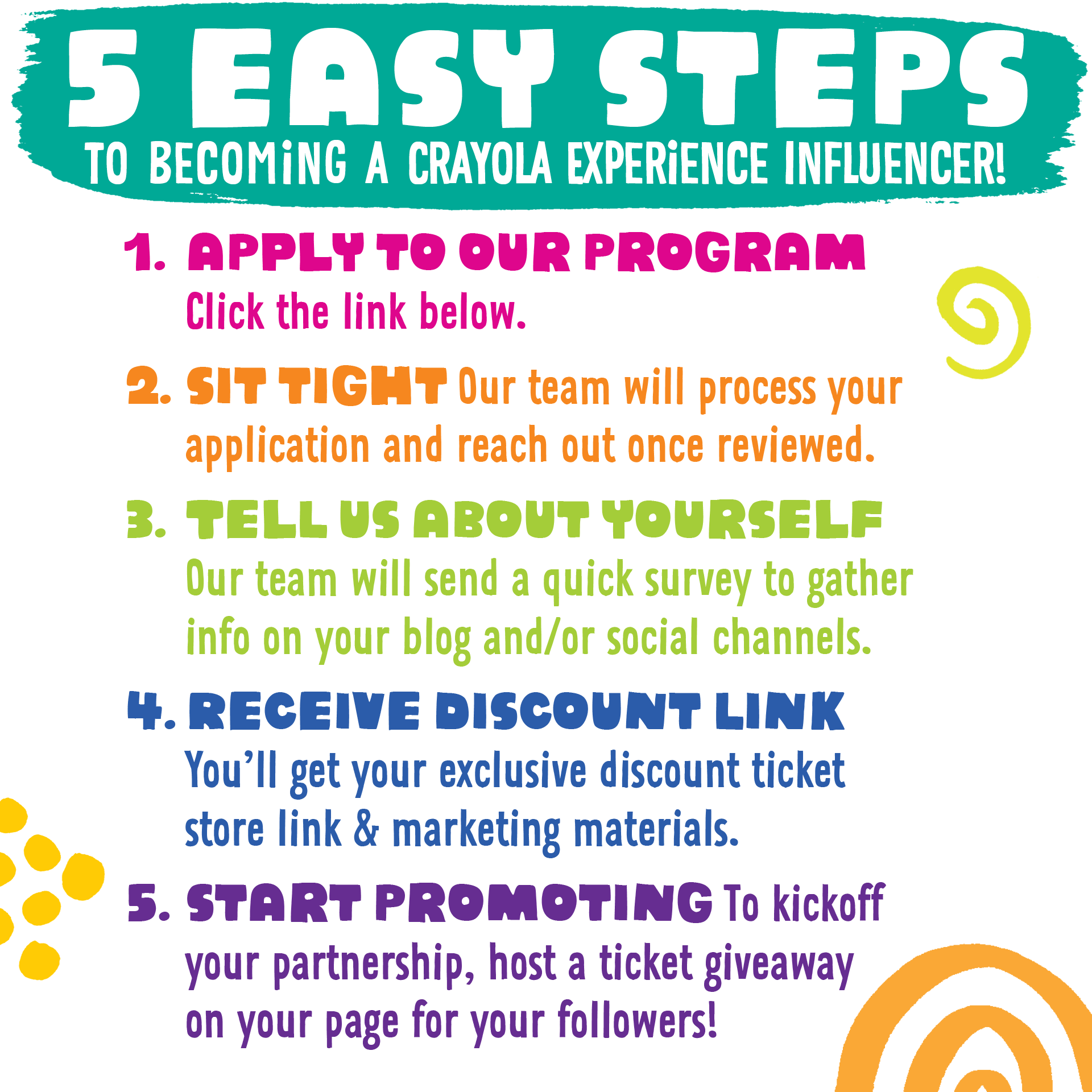 5 easy steps to becoming a crayola experience influencer