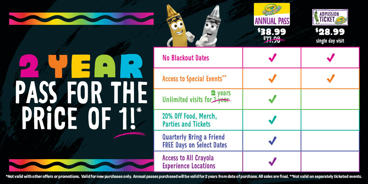 2 year pass for the price of 1