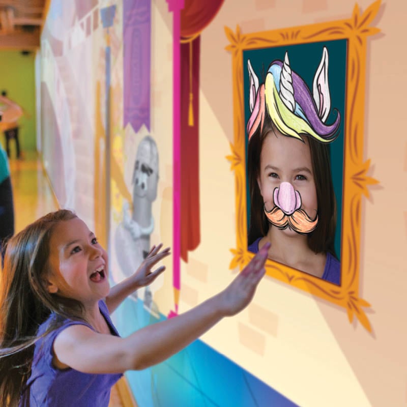 Girl playing with her selfie video image