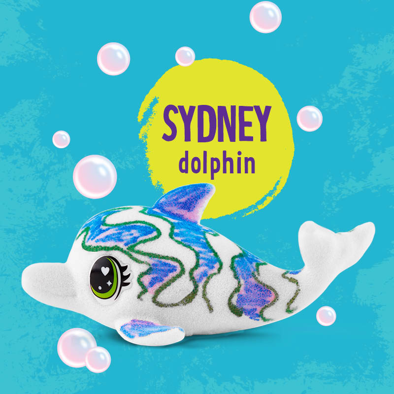 Sydney the Dolphin Scribble Scrubbie