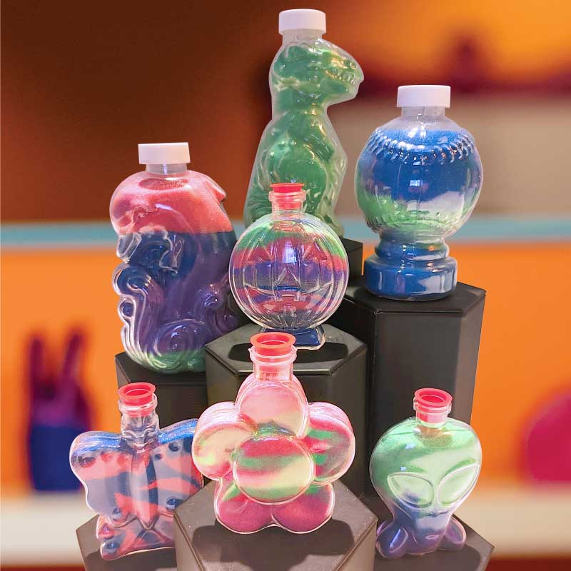 Bottles of sand art