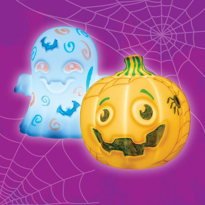 Glowing pumpkin and ghost toys