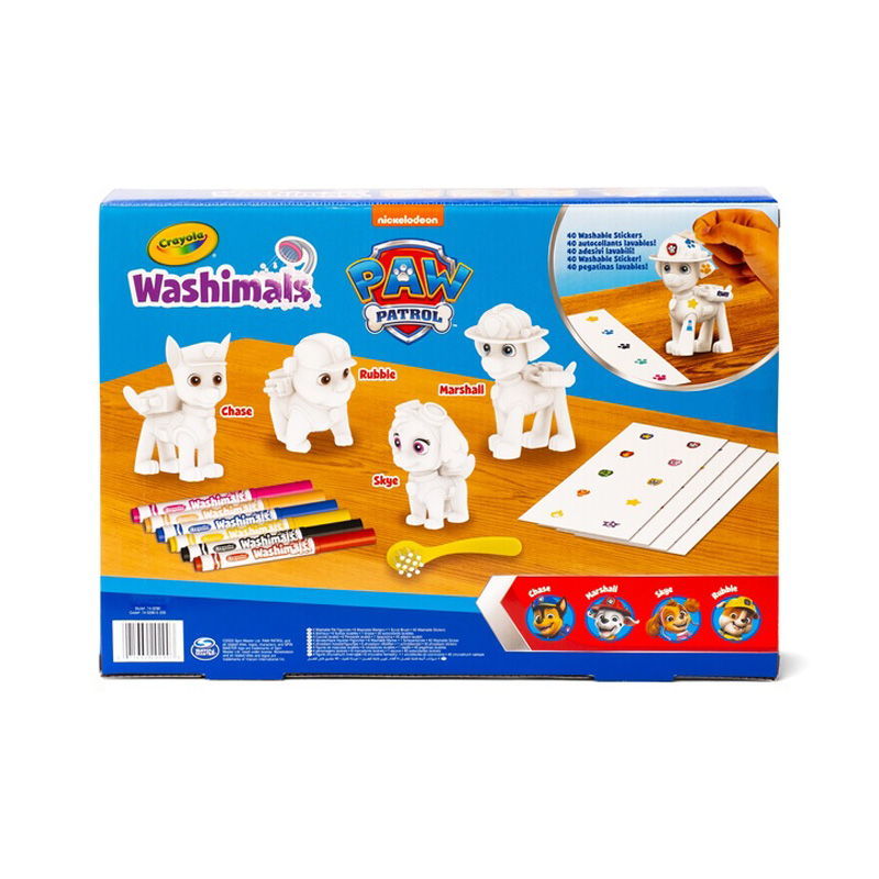 Washimals Pets Paw Patrol - Set 4 cuccioli con adesivi lavabili vista posteriore
