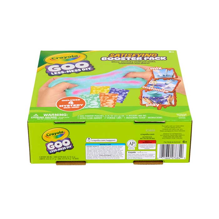 Crayola Goo Satisfying Booster Pack front and bottom view.
